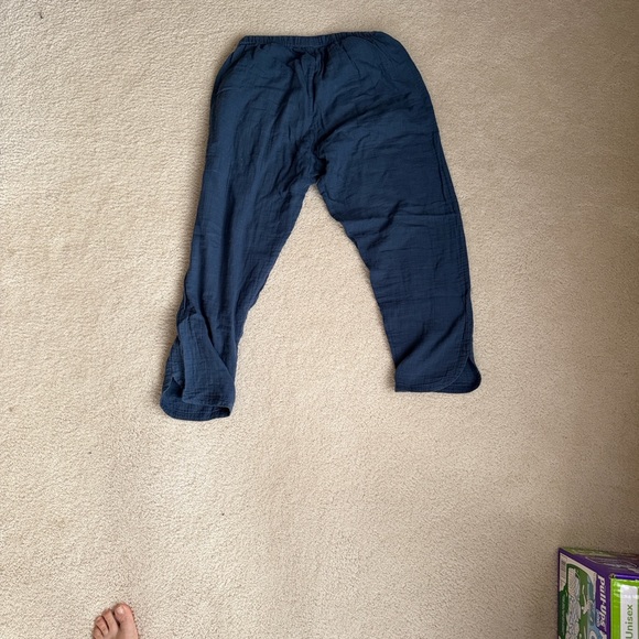 Pact French Blue Organic Gauze Ankle Pants - Picture 3 of 4